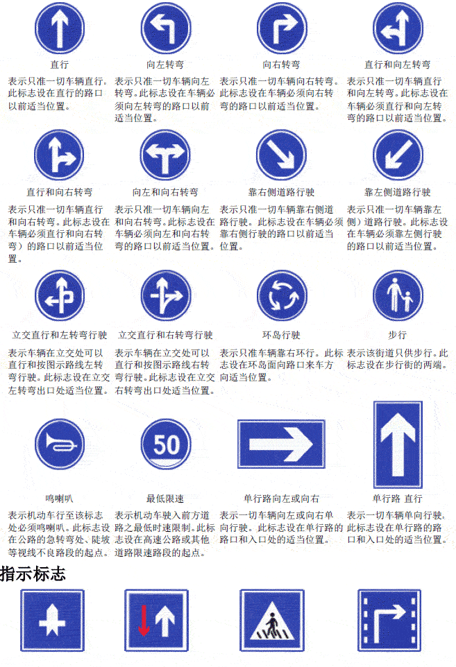 警告标志禁行标志交通指示标志高速标志图片大全